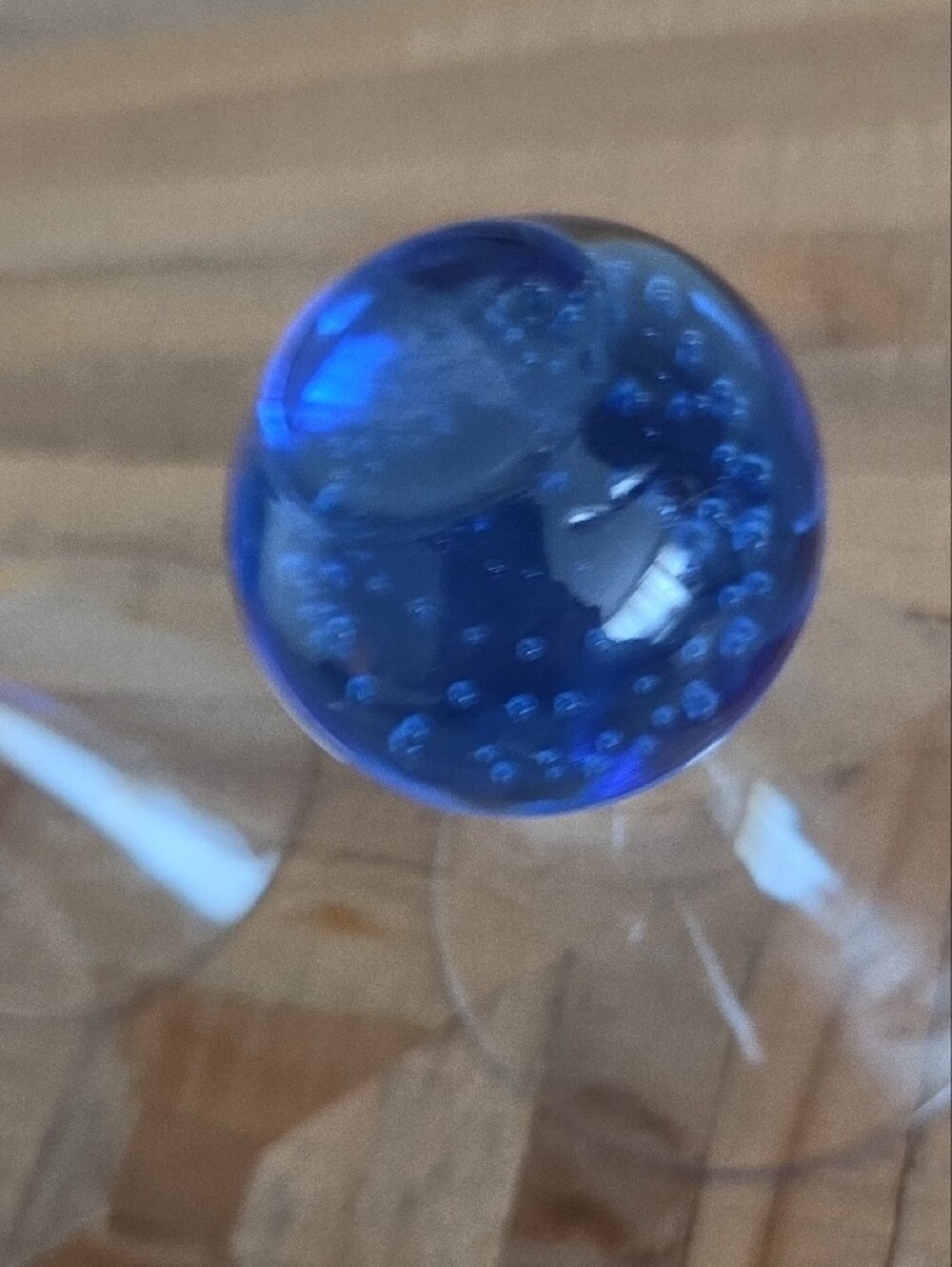 Blue-Base Bubble Ball Controlled Bubbles Martini Glasses - 3 oz. Set of 4 - Picture 13 of 14